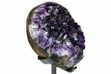 Deep-Purple Amethyst Geode With Metal Stand - Uruguay #368356-3